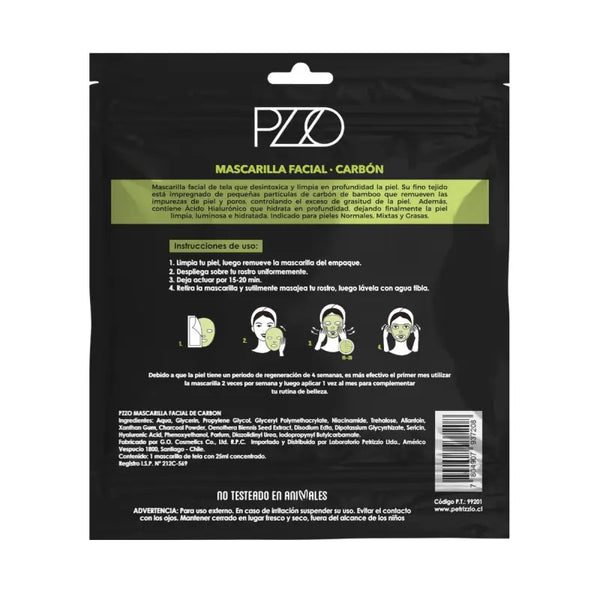 Petrizzio Pzzo Mascarilla De Tela Carbón Detox Shock