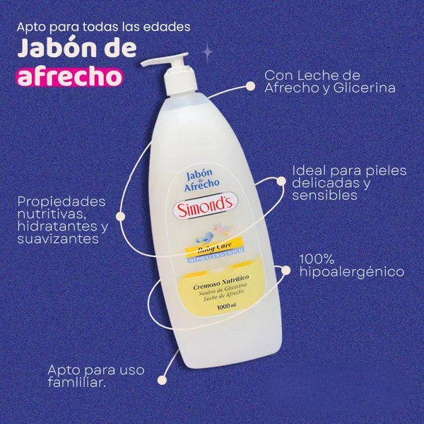 Simond's Baby Care Jabón Líquido Válvula 1 Lt glicerina afrecho