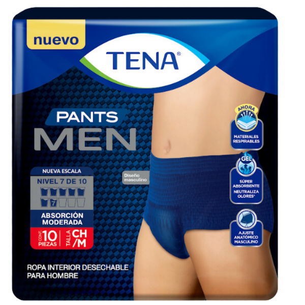 Tena Pants Men Ropa Interior Desechable X10 Un Talla  CH/M