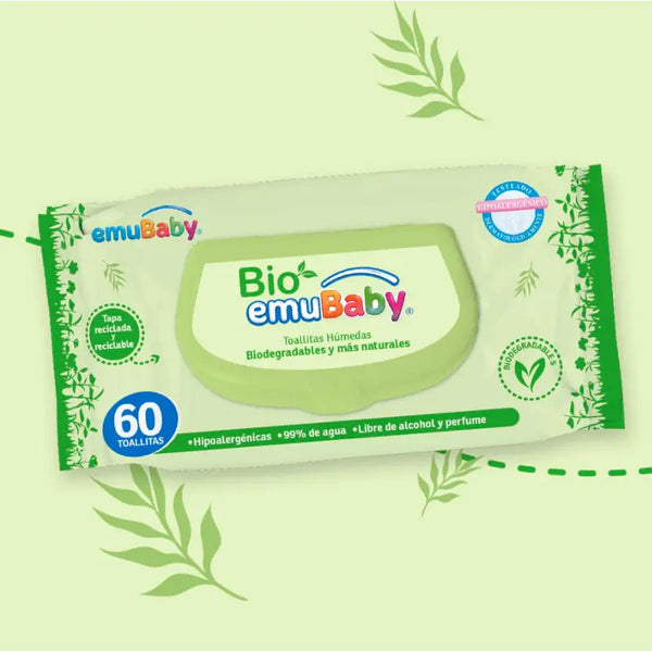 Toallitas Húmedas Emubaby Bio 99% De Agua 120 Unidades