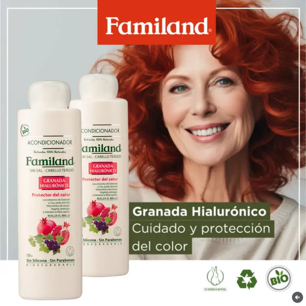 Acondicionador Familand Bio 750 Ml Granada uva hialurónico bio sin sal