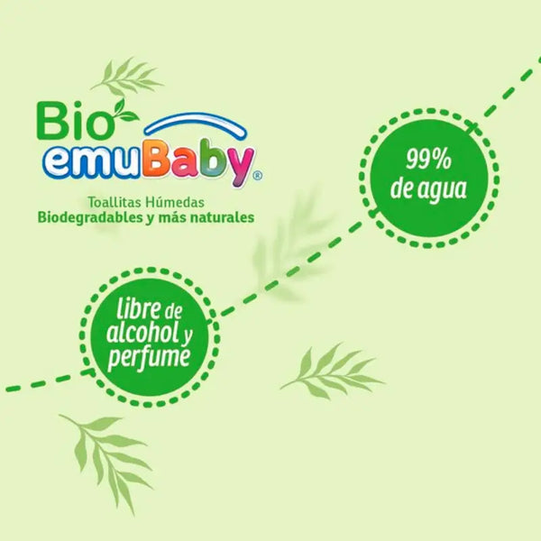 Toallitas Húmedas Emubaby Bio 99% De Agua 120 Unidades