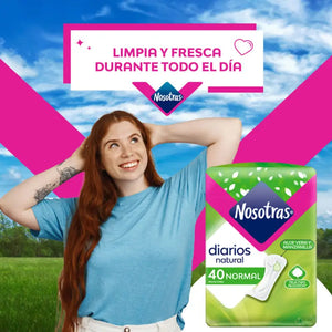 Protectores Nosotras Diarios Natural Normal Tela Suave 40 Un