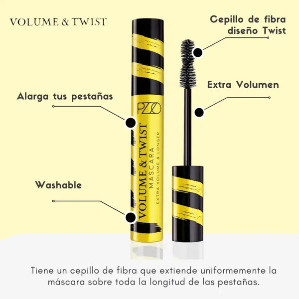 Petrizzio Máscara De Pestañas Volume & Twist Washable