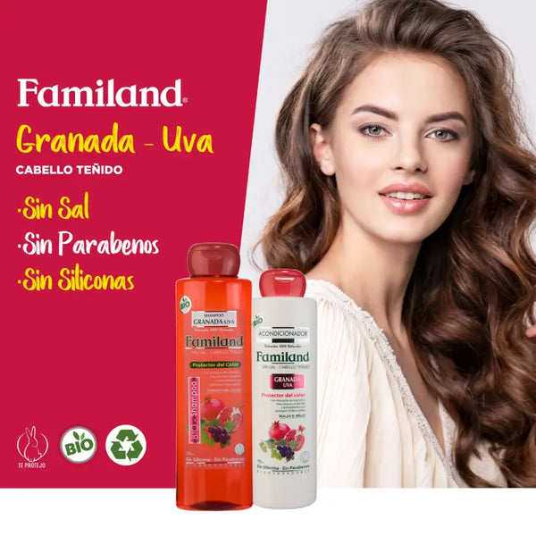 Shampoo Familand Bio 750 Ml Granada uva hialurónico bio sin sal
