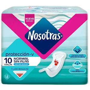 Toalla Higiénica Nosotras Normal Sin Alas Tela Suave 10 Un