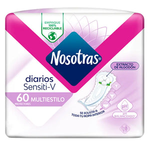 Protectores Nosotras Diarios Sensiti-v Multiestilo 60 Un