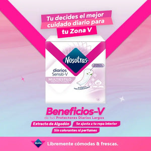 Protectores Nosotras Diarios Sensiti-v Multiestilo 60 Un