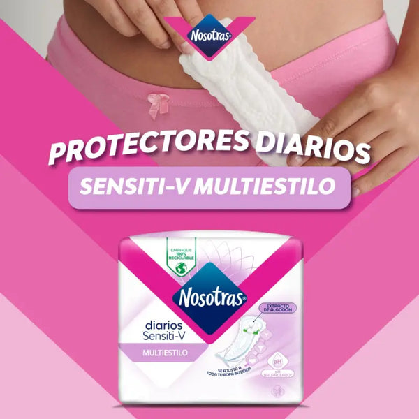 Protectores Nosotras Diarios Sensiti-v Multiestilo 60 Un