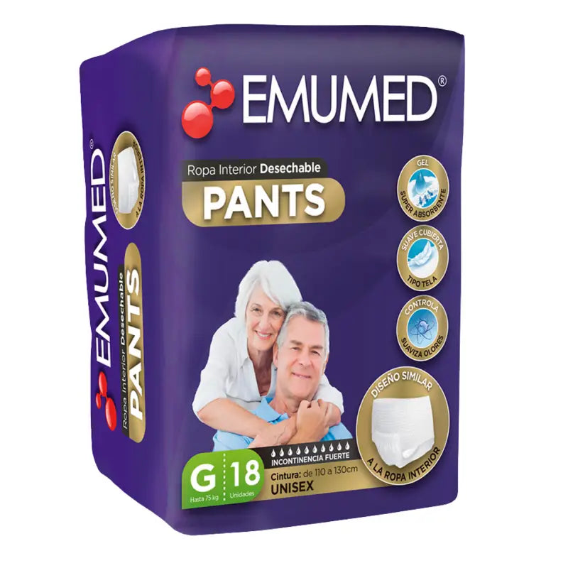 Emumed Pants Pañal Adulto Ropa Interior 18 Un Talla G
