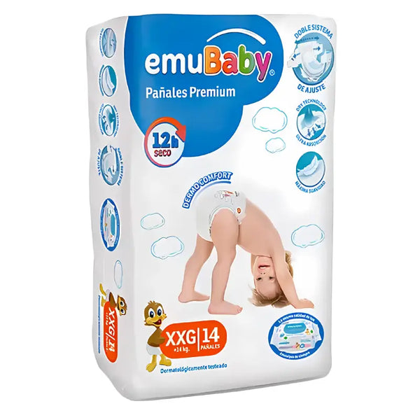 Pañales Emubaby Premium Talla XXG 14 unidades
