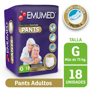 Emumed Pants Pañal Adulto Ropa Interior 18 Un Talla G