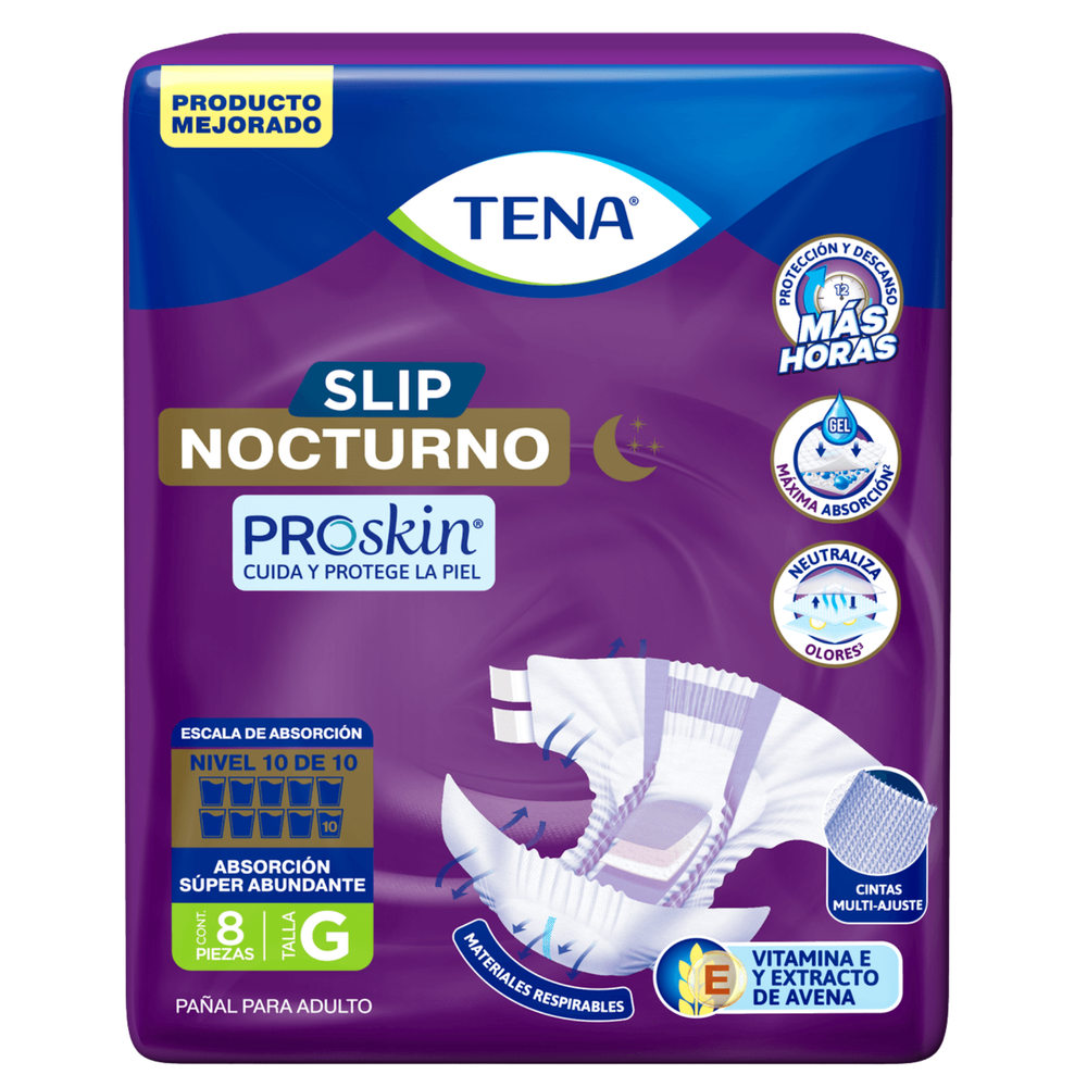 Tena Slip Nocturno Pañal Adulto Unisex x8 Uni Talla G