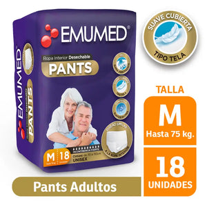 Emumed Pants Pañal Adulto Ropa Interior 18 Un Talla M