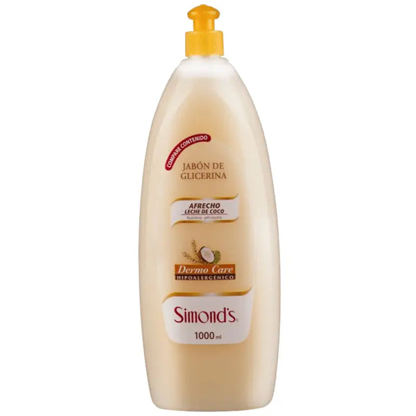 Simond's Dermo Care Jabón Líquido 1 Lt Afrecho Leche De Coco