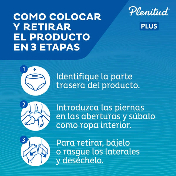 Pañal Pants Adulto Ropa Interior Plenitud Protect Plus Talla G/XG