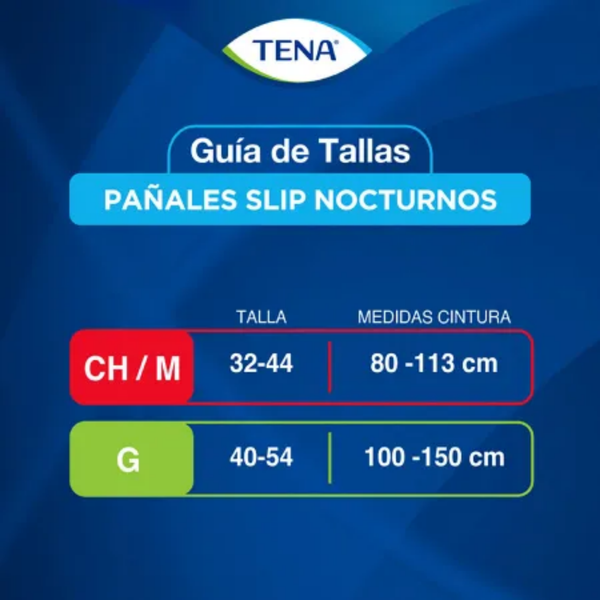 Tena Slip Nocturno Pañal Adulto Unisex x8 Uni Talla G