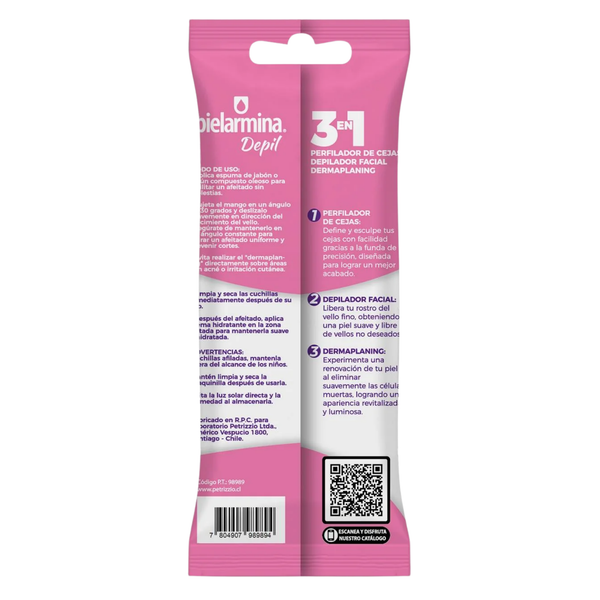 Pielarmina Depil Perfilador De Cejas, Cuello, Rostro 3 En 1