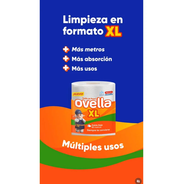 Toalla De Papel Ovella Xl Absorbente 1 Rollo