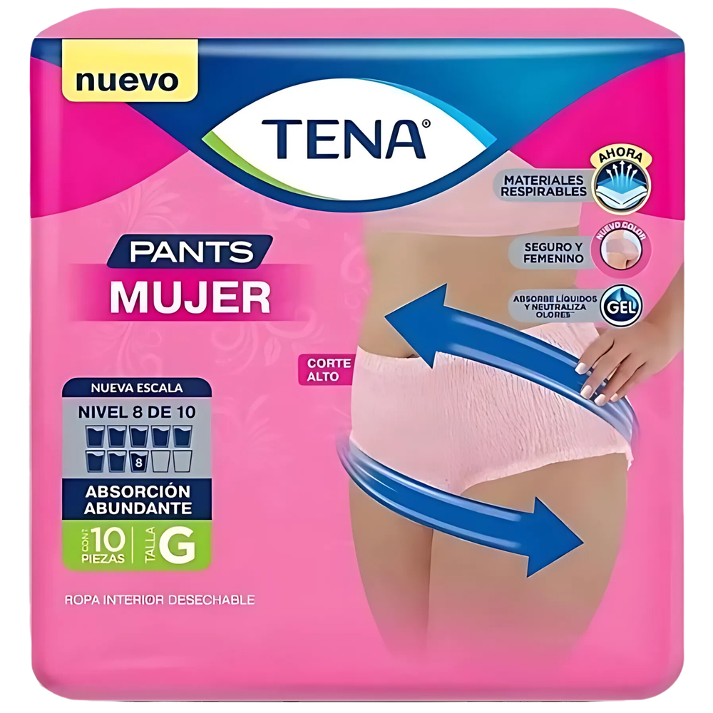 Tena Pants Mujer Ropa Interior Desechable x10 Uni Talla G