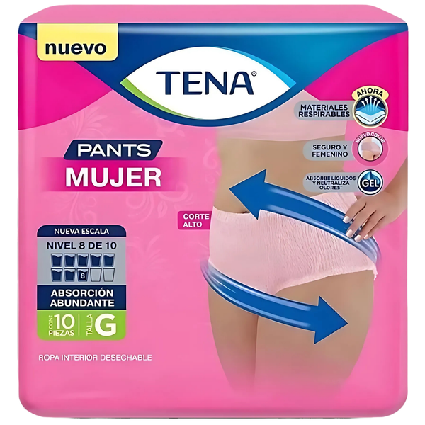 Tena Pants Mujer Ropa Interior Desechable x10 Uni Talla G