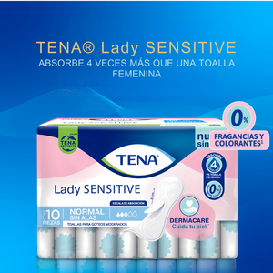 Tena Toalla Femenina Lady Sensitive Normal Sin Alas 10 Un