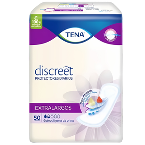 Protectores Diarios Tena Discreet Extra Largos 50 Un