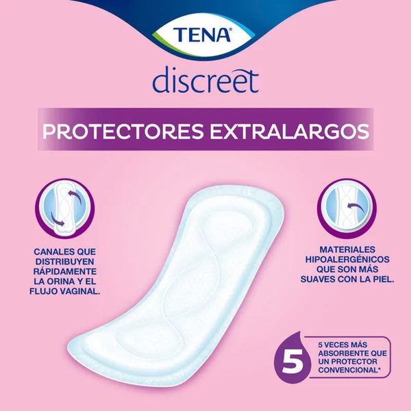 Protectores Diarios Tena Discreet Extra Largos 50 Un