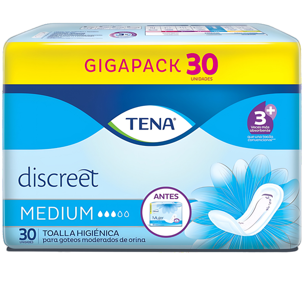Tena Discreet Medium Toalla Femenina 30 Un
