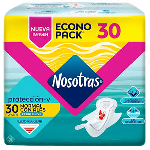 Toalla Higiénica Nosotras Normal Con Alas Tela Suave 30 Un
