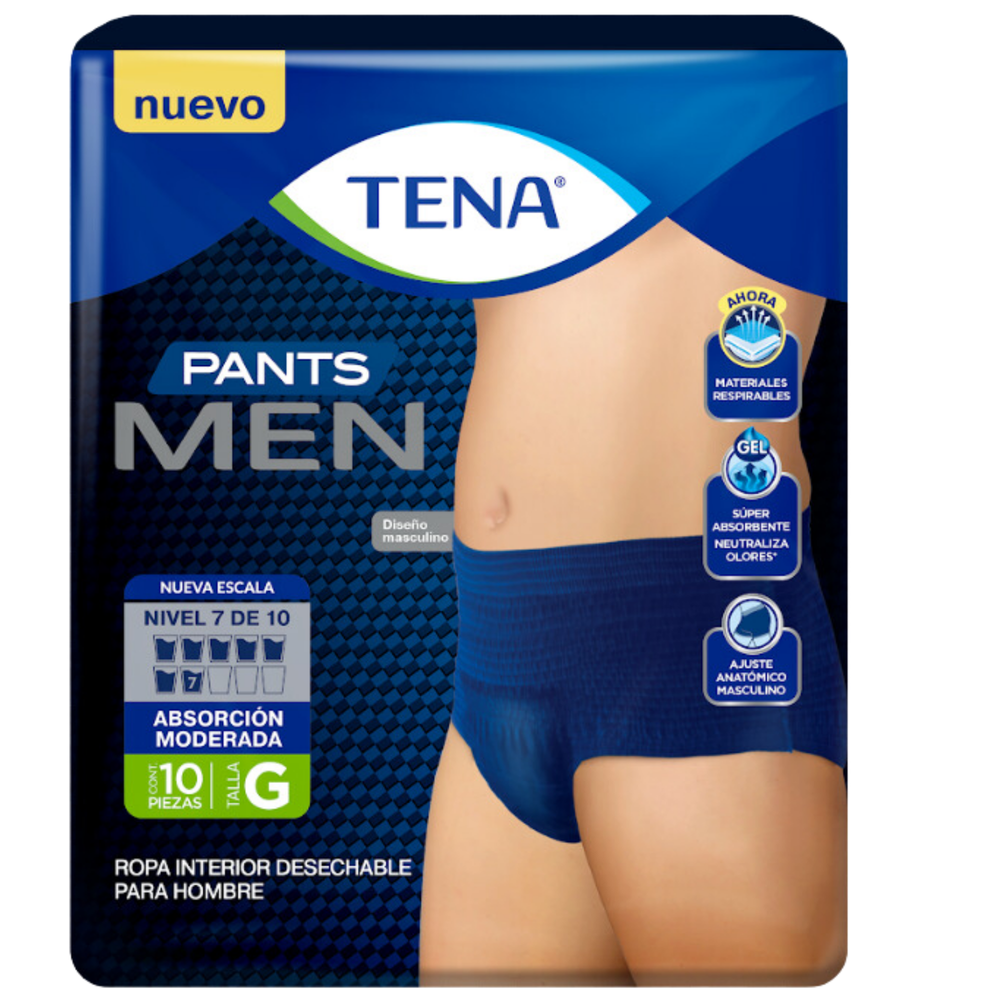 Tena Pants Men Ropa Interior Desechable X10 Un Talla G