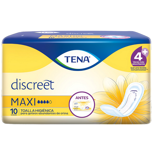 Toalla Higiénica Incontinencia Tena Discreet Maxi 10 Un