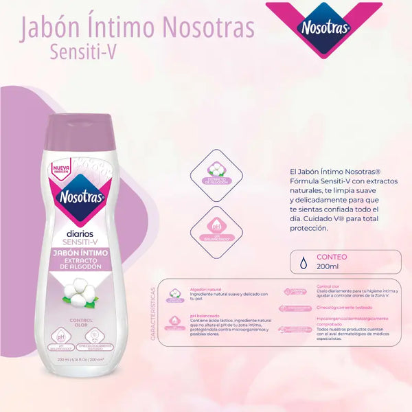 Jabón Íntimo Nosotras Diarios 200 Ml Sensiti-v