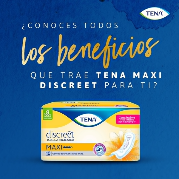 Toalla Higiénica Incontinencia Tena Discreet Maxi 10 Un