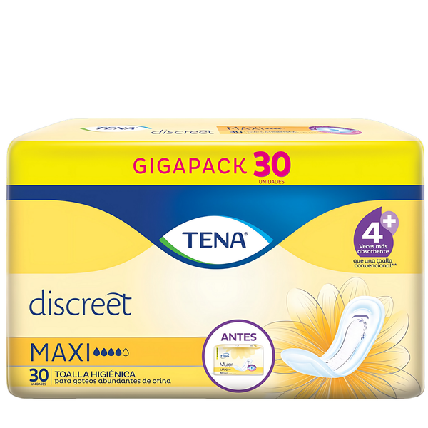 Toalla Higiénica Tena Discreet Maxi Giga Pack 30 Un