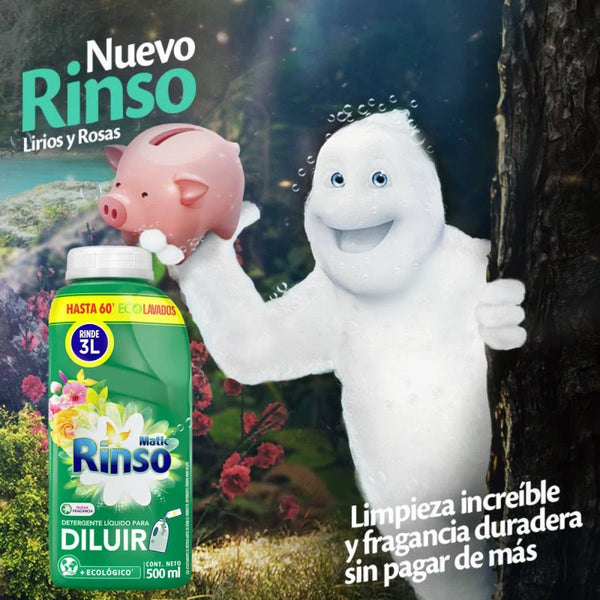 Rinso Detergente Líquido Para Diluir 500 Ml Rinde 3lt