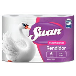 Papel Higiénico Suan 20 Metros Doble Hoja 6 Rollos
