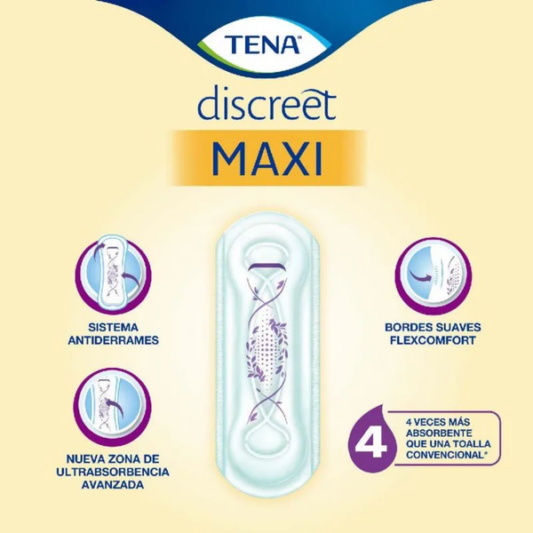 Toalla Higiénica Tena Discreet Maxi Giga Pack 30 Un