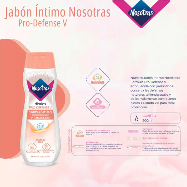 Jabón Íntimo Nosotras Diarios 200 Ml Pro defense v
