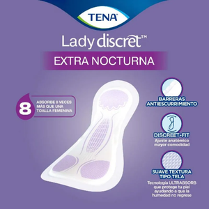 Tena Lady Discret Extra Nocturna Toallas 8 Un