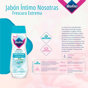 Jabón Íntimo Nosotras Diarios 200 Ml Frescura extrema