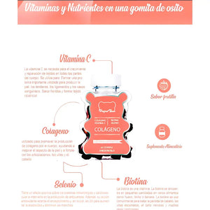 Colágeno Hidrolizado Biotina - Vitamina C Sabor Frutilla