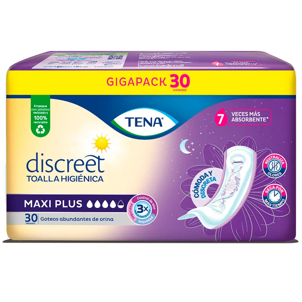 Tena Discreet Maxi Plus Toalla Higiénica 30 Un