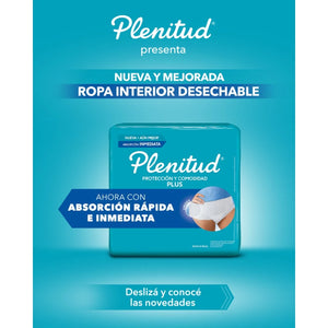 Pañal Pants Adulto Ropa Interior Plenitud Protect Plus Talla P/M