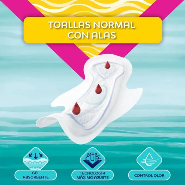 Toalla Higiénica Nosotras Normal Con Alas Tela Suave 30 Un