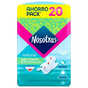 Toalla Higiénica Nosotras Natural Normal Con Alas 20 Un