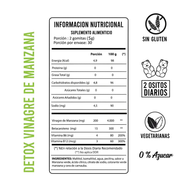 Perfect Bear Détox Vinagre De Manzana Vitamina B6 60 Gomitas