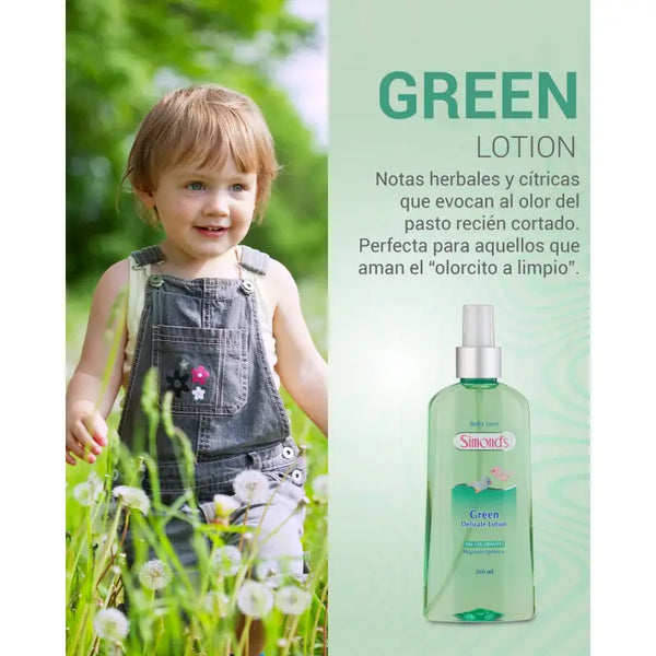 Simond's Baby Care Colonia Para Bebe 260 Ml GREEN DELICATE LOTION