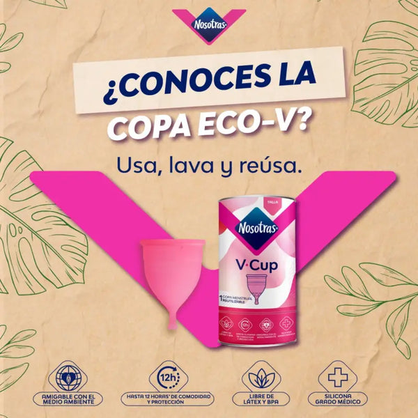 Nosotras V-cup Copa Menstrual Reutilizable Rosa / Pequeña