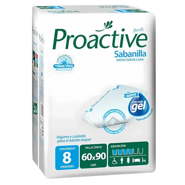 Protector De Cama Proactive Sabanilla 60x90 Cm 8 Un
